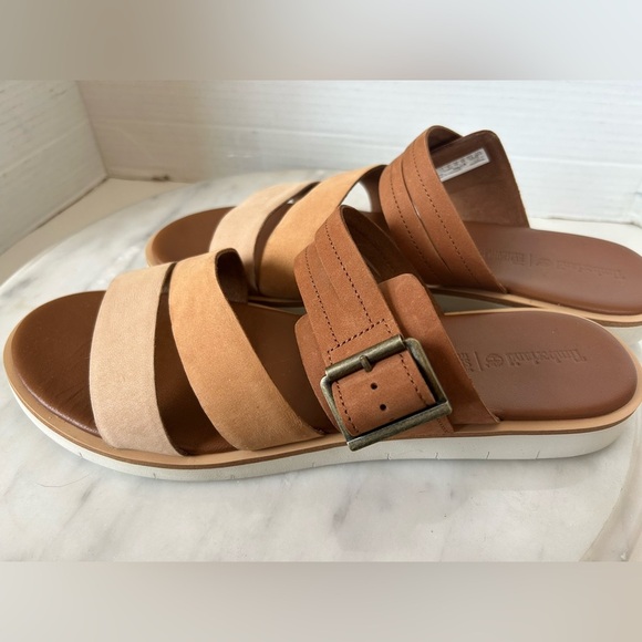 NWOT TIMBERLAND ADLEY SHORE LEATHER SLIDE Sz.11,SENSORFLEX TECHNOLOGY, NEUTRAL - Picture 4 of 8